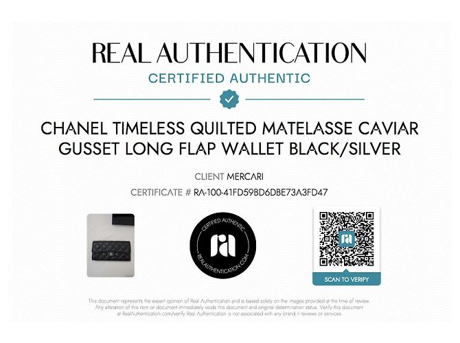 Chanel Zeitlose gesteppte Geldbörse mit Gussetklappe Schwarz - Ansicht 6