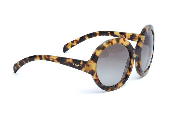 Prada Oversized Schildpatt Maxi Runde Sonnenbrille in der Box Braun - Ansicht 2