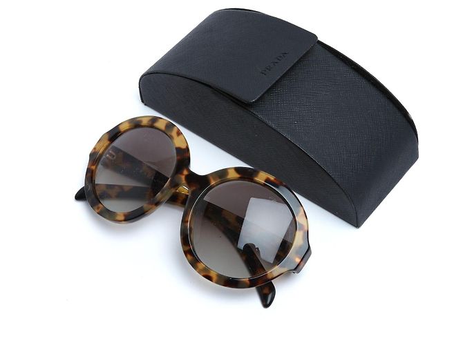 Prada Oversized Schildpatt Maxi Runde Sonnenbrille in der Box Braun - Ansicht 6