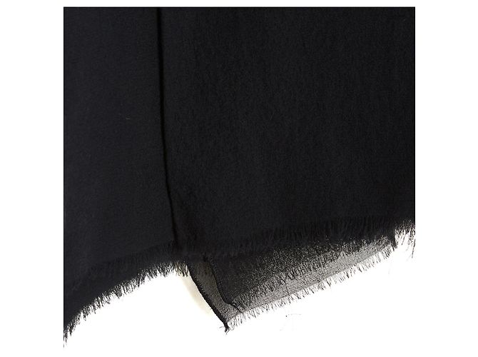 Chanel 2009 Falda de Doble Crepé de Seda Negra FR44 UK16 US14 Negro - vista 2