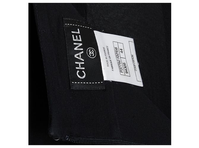 Chanel 2009 Falda de Doble Crepé de Seda Negra FR44 UK16 US14 Negro - vista 3
