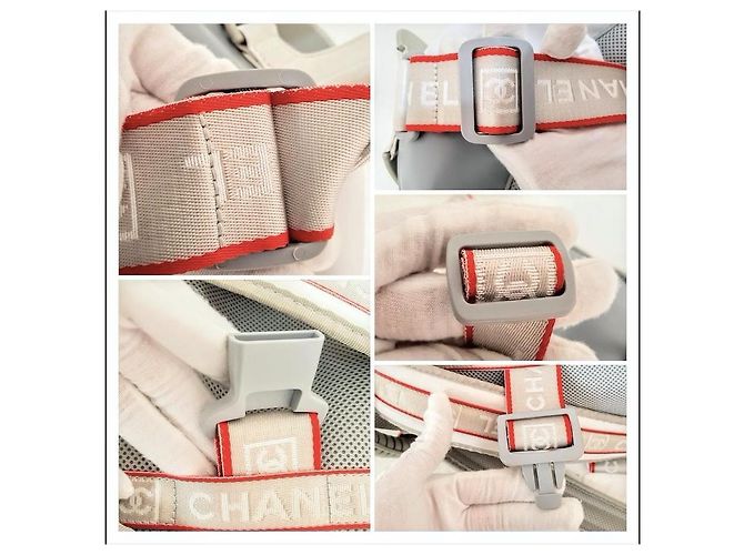 Chanel Sports Line Rucksack Weiß Grau Rot - Ansicht 10