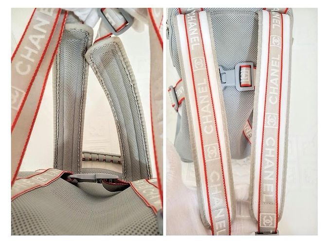 Chanel Sports Line Rucksack Weiß Grau Rot - Ansicht 12