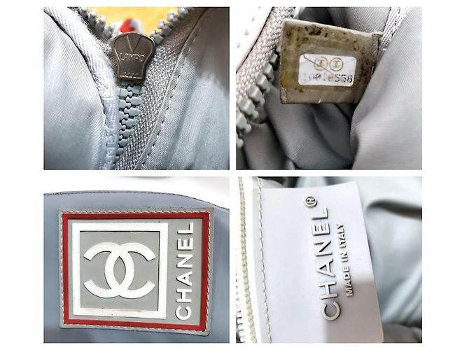 Chanel Sports Line Rucksack Weiß Grau Rot - Ansicht 2