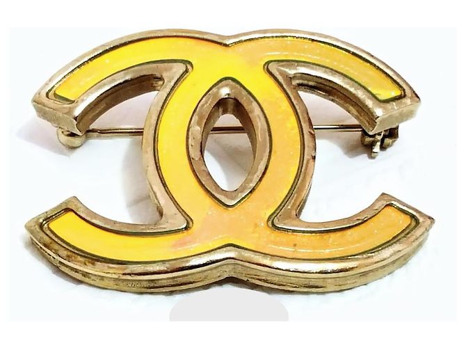 Chanel Iridescent Brosche Goldbeschichtet Golden Grün Orange Gelb - Ansicht 2