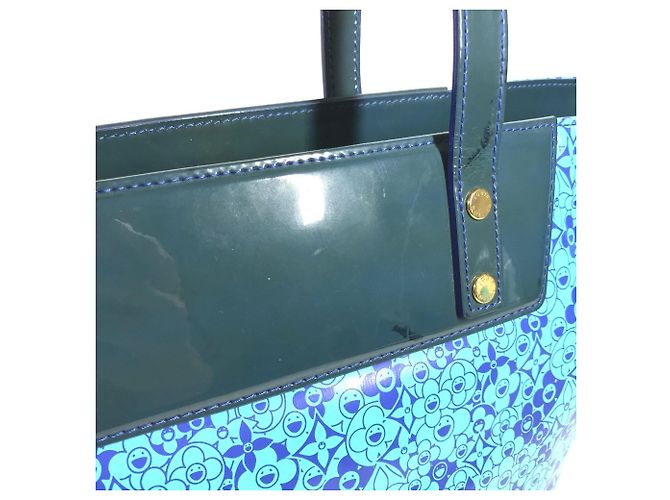Borsa Blossom in pelle verniciata Louis Vuitton Blu - vista 6