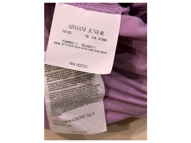 Ensemble Armani Junior Violet en Soie et Viscose 8 ans - vue 6