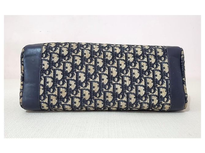 Christian Dior Borsa Trotter Oblique Blu navy Gold hardware - vista 7