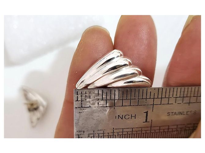 Christian Dior Orecchini in argento sterling a forma di ali d'angelo - vista 6