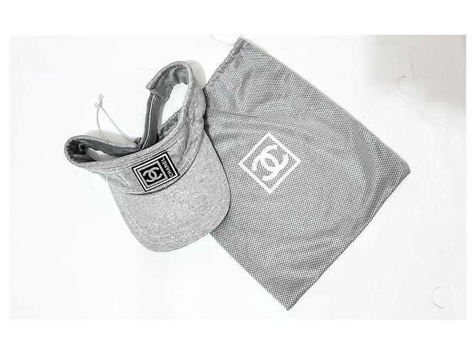 Visiera Chanel Sports Line Grigia in Cotone Grigio - vista 2