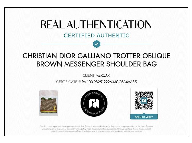 Christian Dior Borsa a tracolla Galliano Trotter Oblique marrone Rosso Verde Giallo Marrone chiaro - vista 3