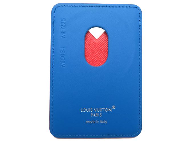 Estuche de Tarjetas de Visita Magnético Louis Vuitton Azul Naranja - vista 2