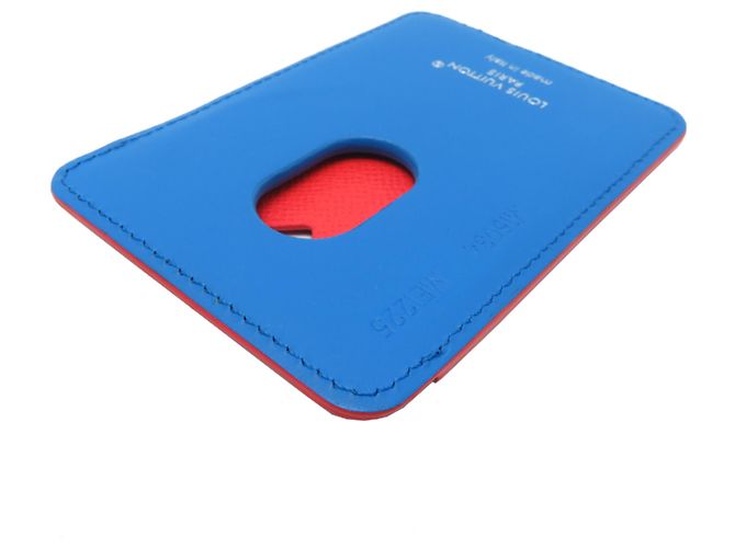 Estuche de Tarjetas de Visita Magnético Louis Vuitton Azul Naranja - vista 4