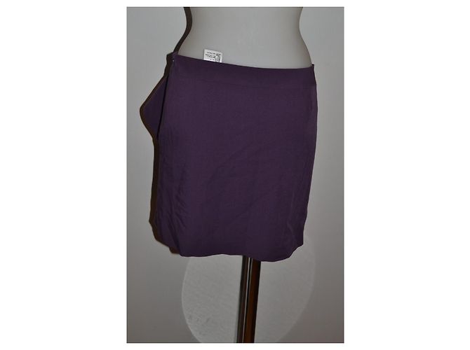 Jupe Versace Jeans Couture mélange de laine violet foncé - vue 3