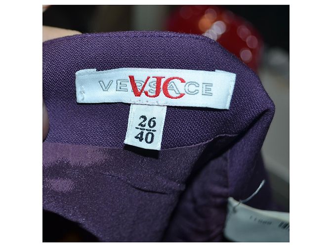 Jupe Versace Jeans Couture mélange de laine violet foncé - vue 4