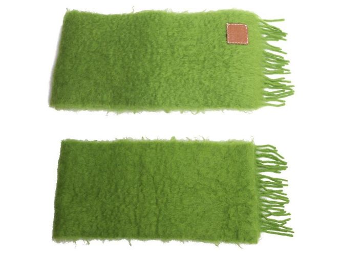 Sciarpa in mohair con frange Anagram LOEWE Verde - vista 2