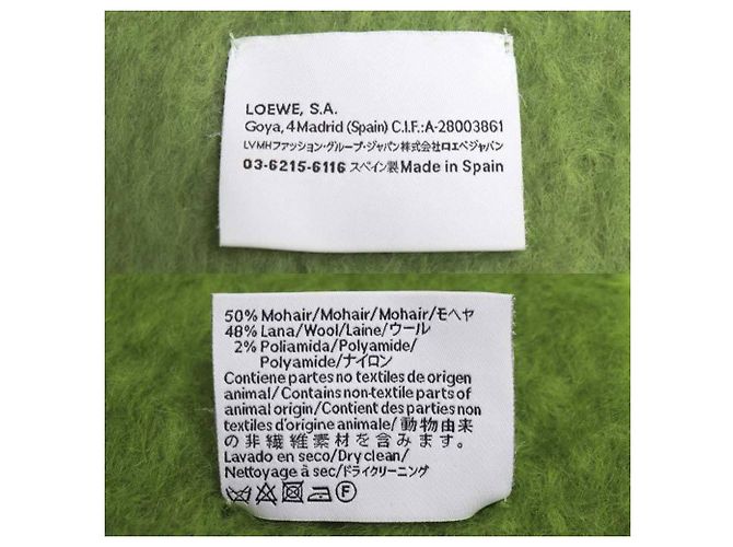 Sciarpa in mohair con frange Anagram LOEWE Verde - vista 3