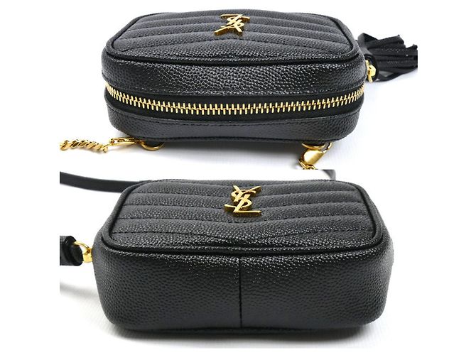 Bolsa de ombro de couro Baby Lou da Saint Laurent Preto - vista 3