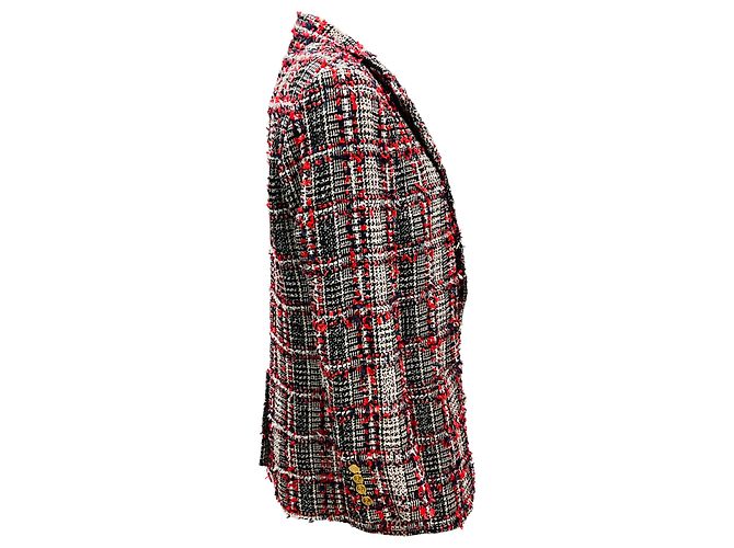 Blazer saco de tweed Príncipe de Gales multi rojo de Thom Browne Multicolor - vista 2