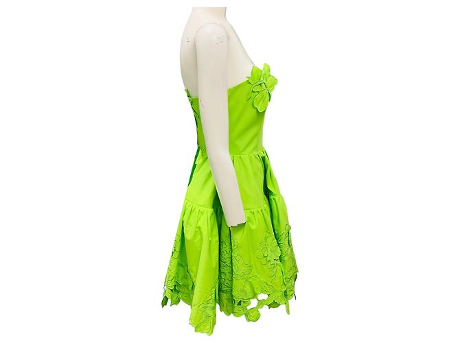 Autre Marque Vestido Mini Bustier con Apliques Lime Skye de Leo Lin Verde - vista 2