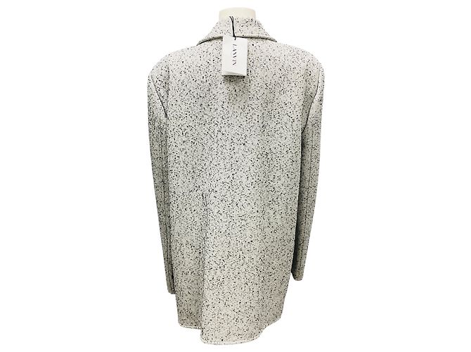 Abrigo de tweed de media temporada blanco / negro de Lanvin - vista 3