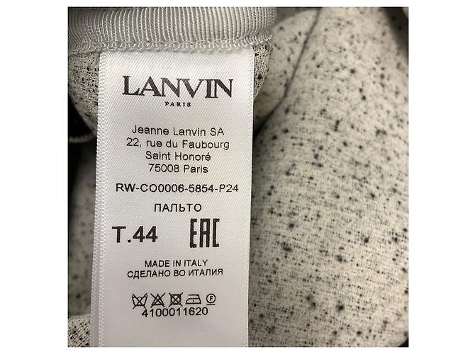Abrigo de tweed de media temporada blanco / negro de Lanvin - vista 6