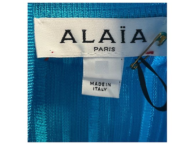 Alaïa Alaia türkisfarbener cropped glänzender Crinoline-Cardigan Blau - Ansicht 4