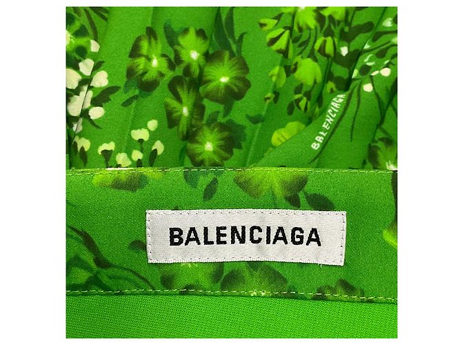 Falda midi asimétrica plisada con estampado floral verde de Balenciaga - vista 4