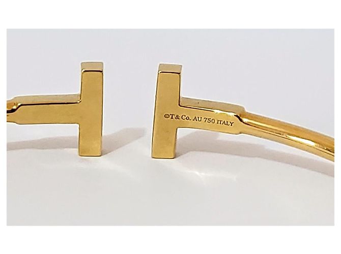 Bracciale Tiffany & Co T Wire in oro giallo 18k e diamanti - vista 2