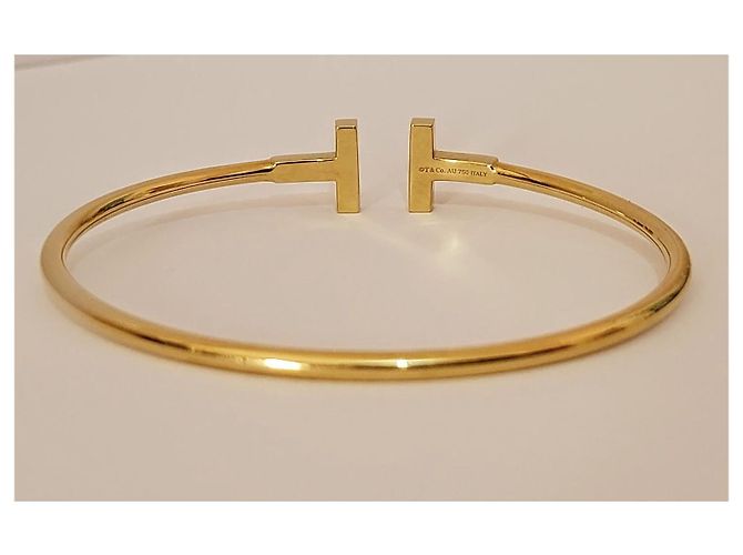 Bracciale Tiffany & Co T Wire in oro giallo 18k e diamanti - vista 6