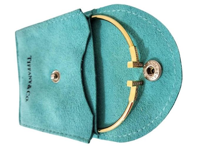 Bracciale Tiffany & Co T Wire in oro giallo 18k e diamanti - vista 8