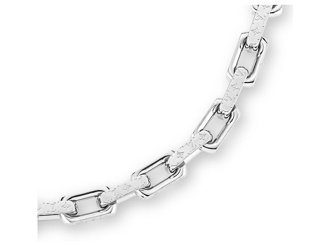 Louis Vuitton Collana Monogram Chain m00307 Argento - vista 4
