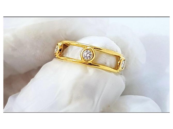 Elsa Peretti Anello 5 diamanti By the Yard in oro giallo 18k Tiffany & Co - vista 8