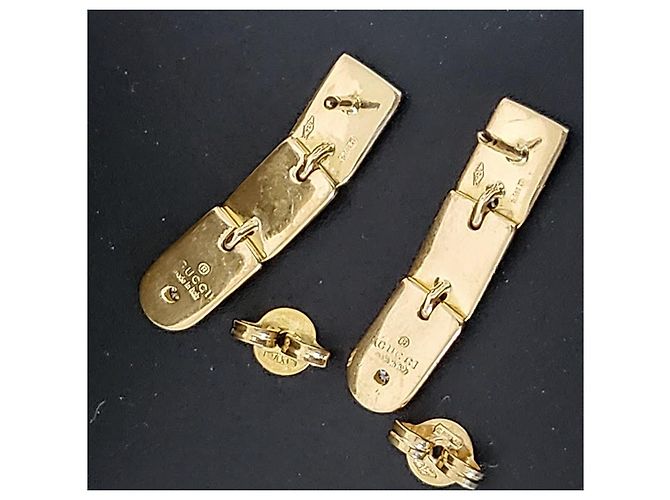 Orecchini Gucci a 3 livelli in oro giallo 18k e diamanti - vista 13