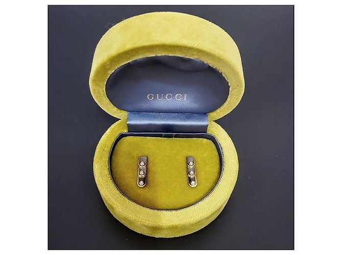 Orecchini Gucci a 3 livelli in oro giallo 18k e diamanti - vista 2