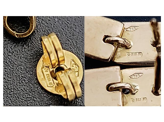 Orecchini Gucci a 3 livelli in oro giallo 18k e diamanti - vista 3