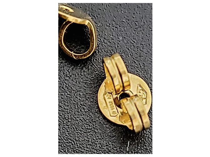 Orecchini Gucci a 3 livelli in oro giallo 18k e diamanti - vista 4