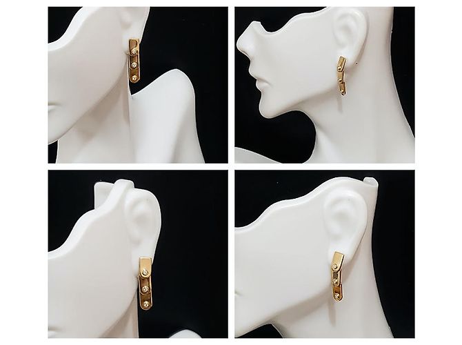 Orecchini Gucci a 3 livelli in oro giallo 18k e diamanti - vista 8
