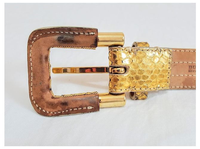 Burberry Python Leather Belt Gold Golden - view 2