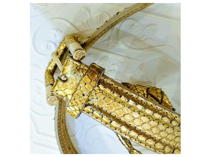 Burberry Python Leather Belt Gold Golden - view 4