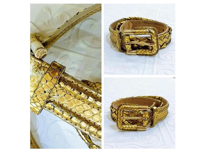 Burberry Python Leather Belt Gold Golden - view 5