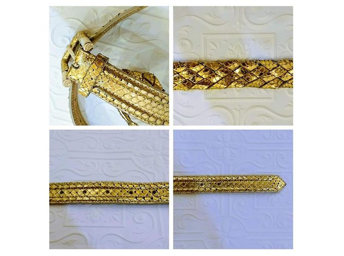 Burberry Python Leather Belt Gold Golden - view 6