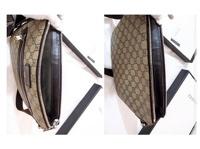 Borsa Gucci GG Supreme marrone tela e pelle Marrone chiaro Marrone scuro - vista 10