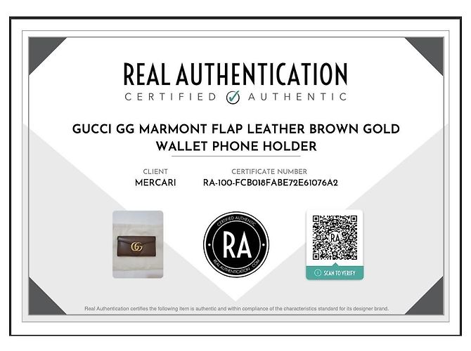 Portafoglio Gucci GG Marmont in pelle di vitello marrone e oro Gold hardware - vista 4