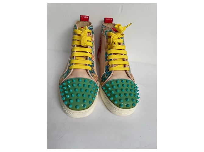 Sneakers Christian Louboutin in pelle multicolore - vista 4