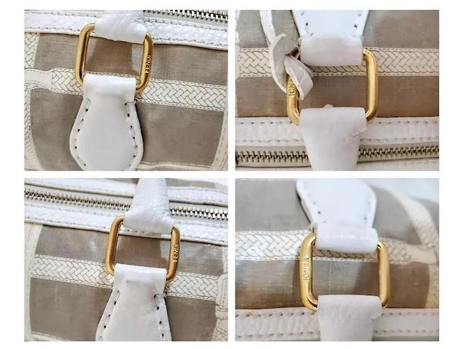 Fendi Borsa a mano Selleria Horse Bianco Crudo - vista 6