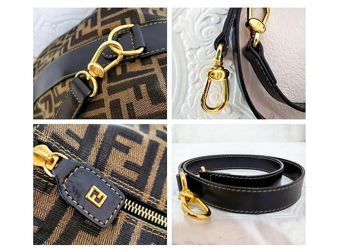 Fendi Borsa a spalla incrociata Zucca Travel Marrone - vista 10