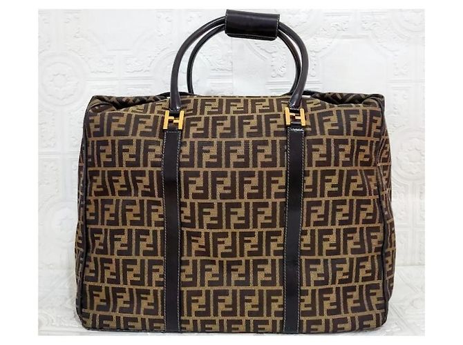 Fendi Borsa a spalla incrociata Zucca Travel Marrone - vista 2