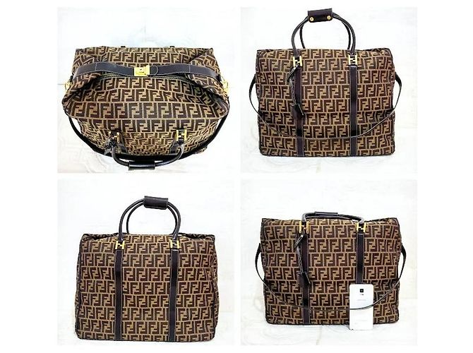 Fendi Borsa a spalla incrociata Zucca Travel Marrone - vista 8