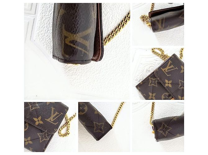 Louis Vuitton Cartera Sarah Turnlock Etoile Castaño - vista 10